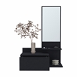 Pemberly Row Contemporary Floating Hallway Cabinet Engineered Wood Black