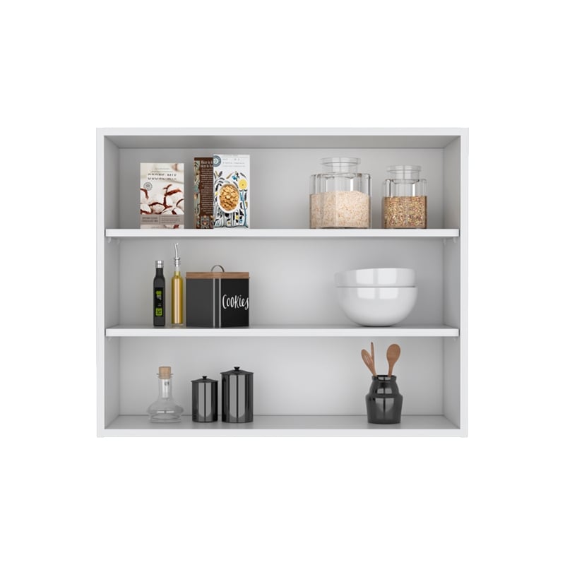 Pemberly Row Contemporary Floating Shelf Engineered Wood White