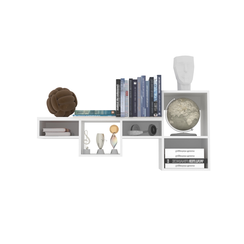 Pemberly Row Modern / Contemporary Wall Shelf Engineered Wood White