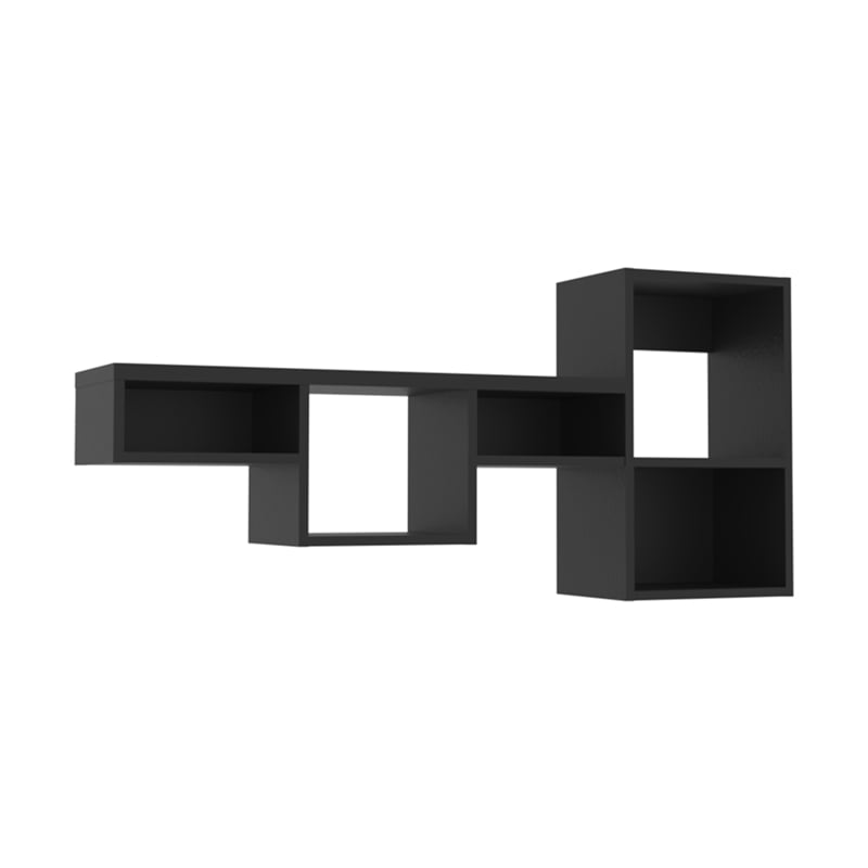 Pemberly Row Modern / Contemporary Wall Shelf Engineered Wood Black