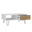 Pemberly Row Contemporary Coffee table Engineered Wood White Ligth Pine