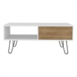 Pemberly Row Contemporary Coffee table Engineered Wood White Ligth Pine