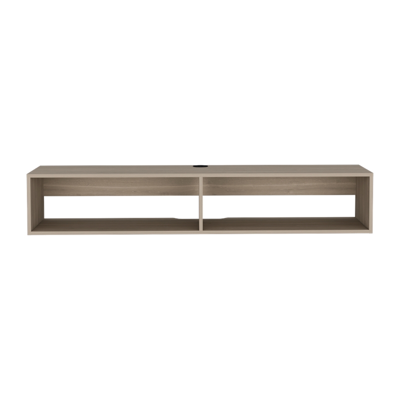 Pemberly Row Contemporary Floating TV Stand Engineered Wood Light Oak