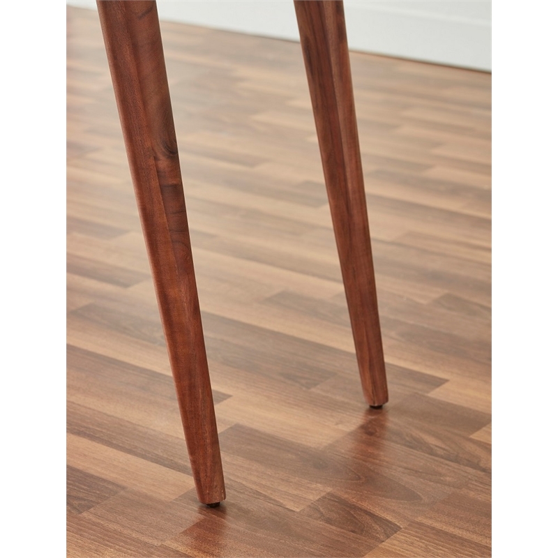 Pemberly Row Contemporary 39 inch Solid Wood Office Desk in Dark Walnut