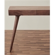 Pemberly Row Contemporary 39 inch Solid Wood Office Desk in Dark Walnut
