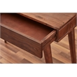 Pemberly Row Contemporary 39 inch Solid Wood Office Desk in Dark Walnut