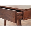 Pemberly Row Contemporary 39 inch Solid Wood Office Desk in Dark Walnut