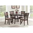 Pemberly Row Cherry Round Dining Table 5 Pc Set With Dining Chair