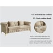 Pemberly Row 3-Pcs Living Room Set Velvet Sofa Set & Golden rivets-Beige