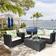 Pemberly Row 8 Pieces Rattan Patio Furniture Set with Cushion in Off White Black