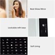 Pemberly Row Density Board & Wall/Door Mount LED Light Jewelry Cabinet in Black