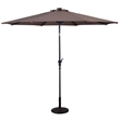 Pemberly Row Patio Solar Umbrella LED Patio Steel Tilt w/ Crank Outdoor (Tan)