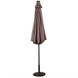 Pemberly Row Patio Solar Umbrella LED Patio Steel Tilt w/ Crank Outdoor (Tan)