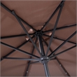 Pemberly Row Patio Solar Umbrella LED Patio Steel Tilt w/ Crank Outdoor (Tan)