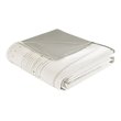 Pemberly Row Modern Cotton Full/Queen Duvet Cover Set with Trims in Off White