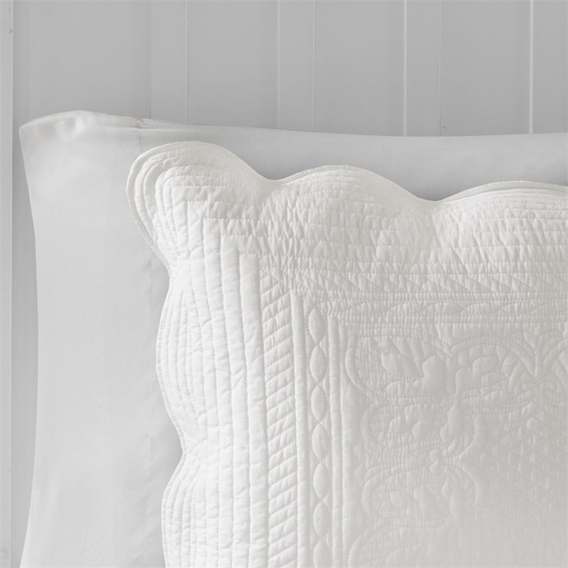 Pemberly Row 3-Piece Polyester Microfiber Coverlet Set - White