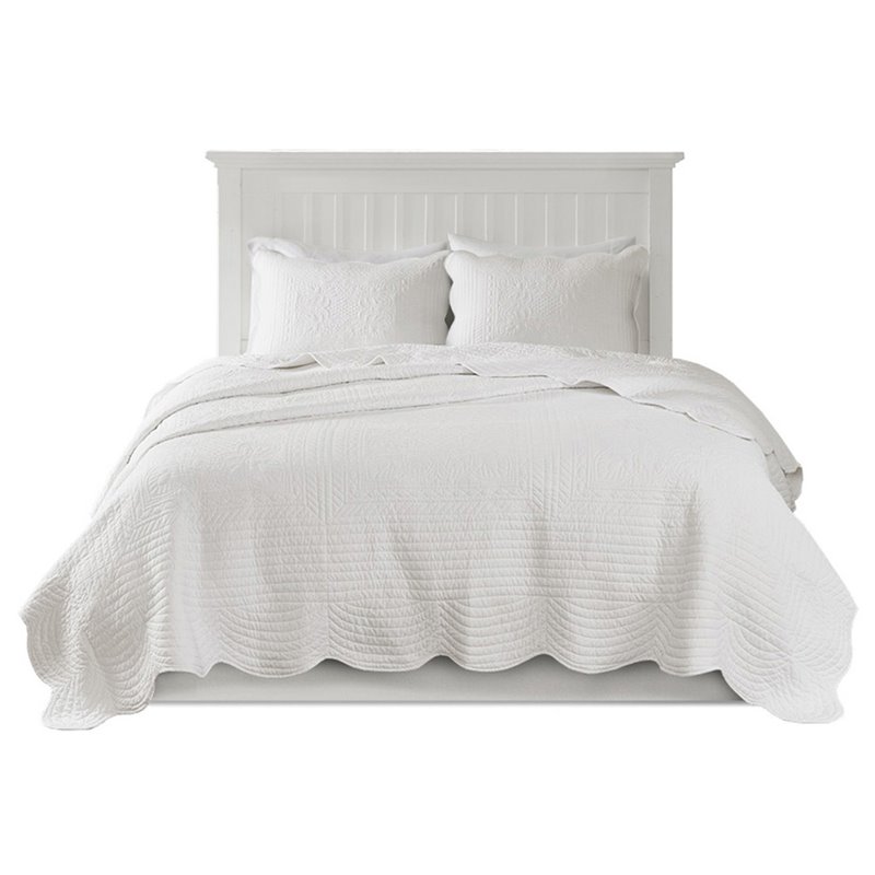 Pemberly Row 3-Piece Polyester Microfiber Coverlet Set - White