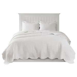 Pemberly Row 3-Piece Polyester Microfiber Coverlet Set - White