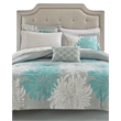 Pemberly Row 9-Piece Cotton Marble Complete Comforter Set in Blue