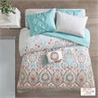 Pemberly Row 6-piece Microfiber Complete Bed and Sheet Set in Blue
