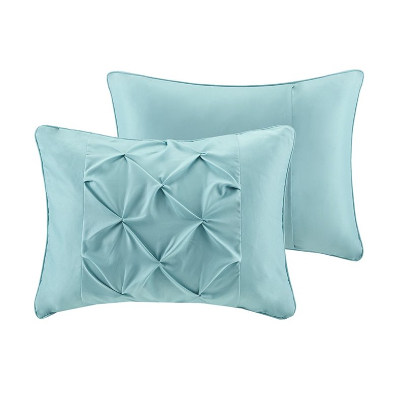 Pemberly Row 6-piece Microfiber Complete Bed and Sheet Set in Blue