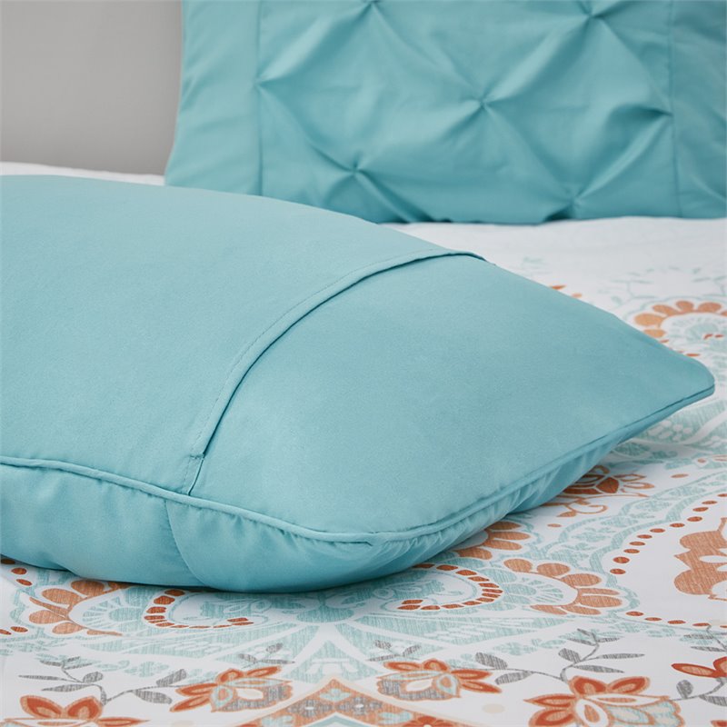 Pemberly Row 6-piece Microfiber Complete Bed and Sheet Set in Blue