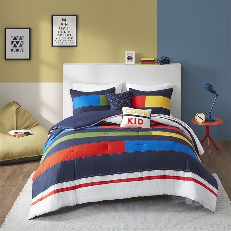 Pemberly Row 5-piece Cotton Printed Comforter Set in Multi-Color