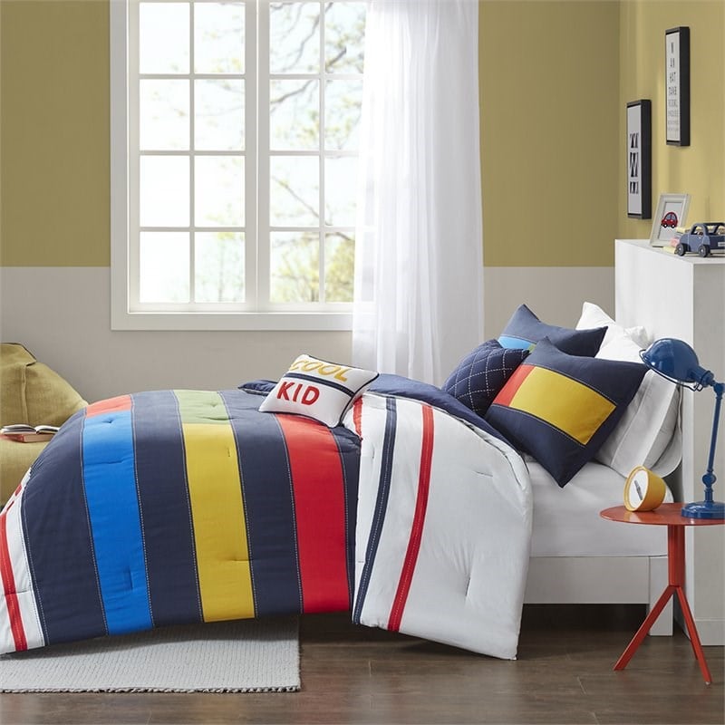 Pemberly Row 5-piece Cotton Printed Comforter Set in Multi-Color
