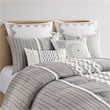 Pemberly Row Modern Cotton Comforter Mini Set in Gray Finish
