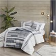 Pemberly Row Contemporary Mid-Century Cotton Comforter Mini Set in Navy