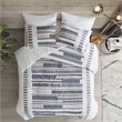 Pemberly Row Contemporary Mid-Century Cotton Comforter Mini Set in Navy