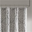 Pemberly Row Contemporary Polyester Jacquard Shower Curtain in Silver