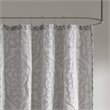 Pemberly Row Contemporary Polyester Jacquard Shower Curtain in Silver