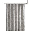 Pemberly Row Contemporary Polyester Jacquard Shower Curtain in Silver