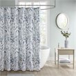 Pemberly Row Polyester Botanical Printed Shower Curtain in Blue