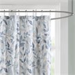 Pemberly Row Polyester Botanical Printed Shower Curtain in Blue