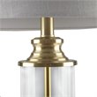 Pemberly Row Contemporary Glass and Metal Table Lamps in Gold (Set of 2)