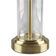 Pemberly Row Contemporary Glass and Metal Table Lamps in Gold (Set of 2)