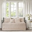 Pemberly Row Contemporary Polyester Microfiber Daybed Cover Set in Pink
