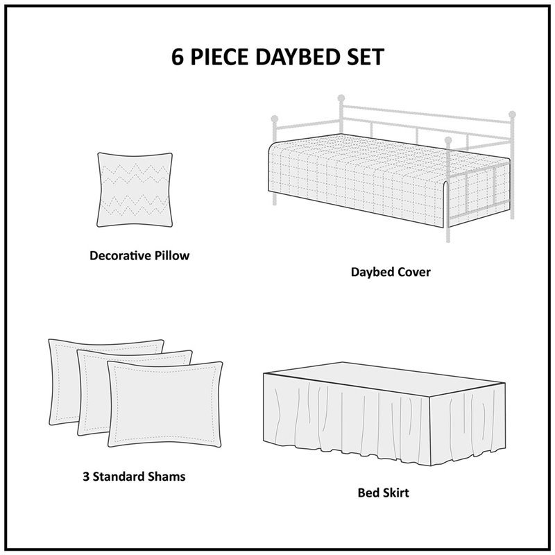 Pemberly Row Contemporary Polyester Microfiber Daybed Cover Set in Pink