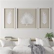 Pemberly Row 3-piece Palm Rice Paper Framed Shadow Box in Off White
