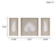 Pemberly Row 3-piece Palm Rice Paper Framed Shadow Box in Off White