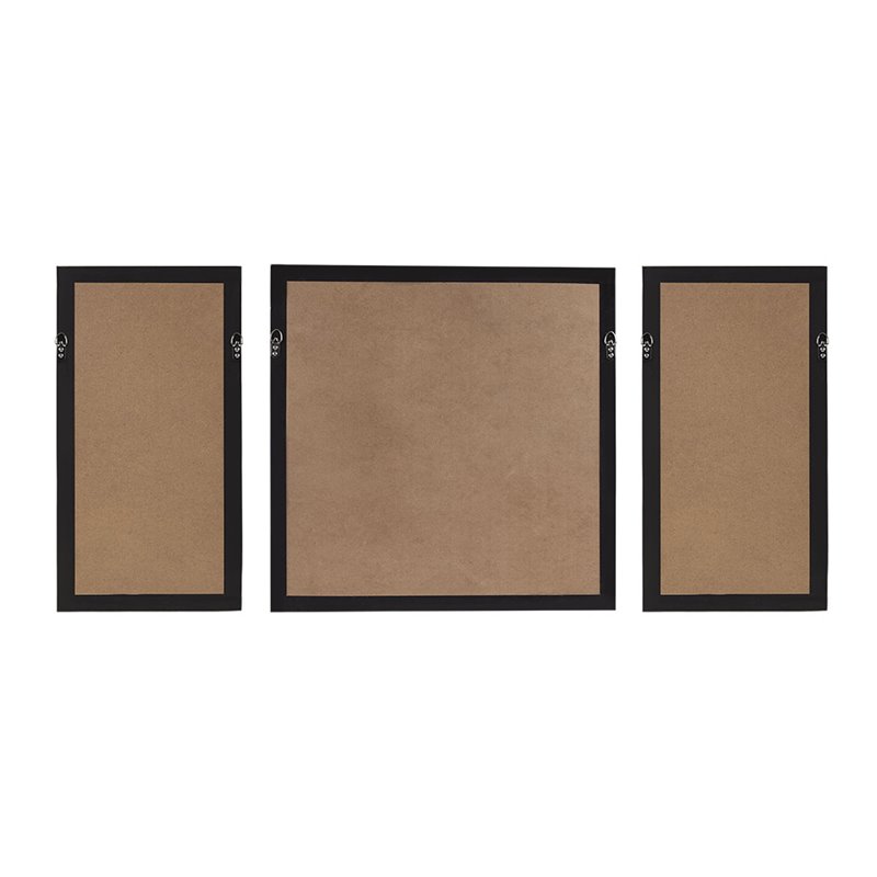 Pemberly Row 3-piece Palm Rice Paper Framed Shadow Box in Off White