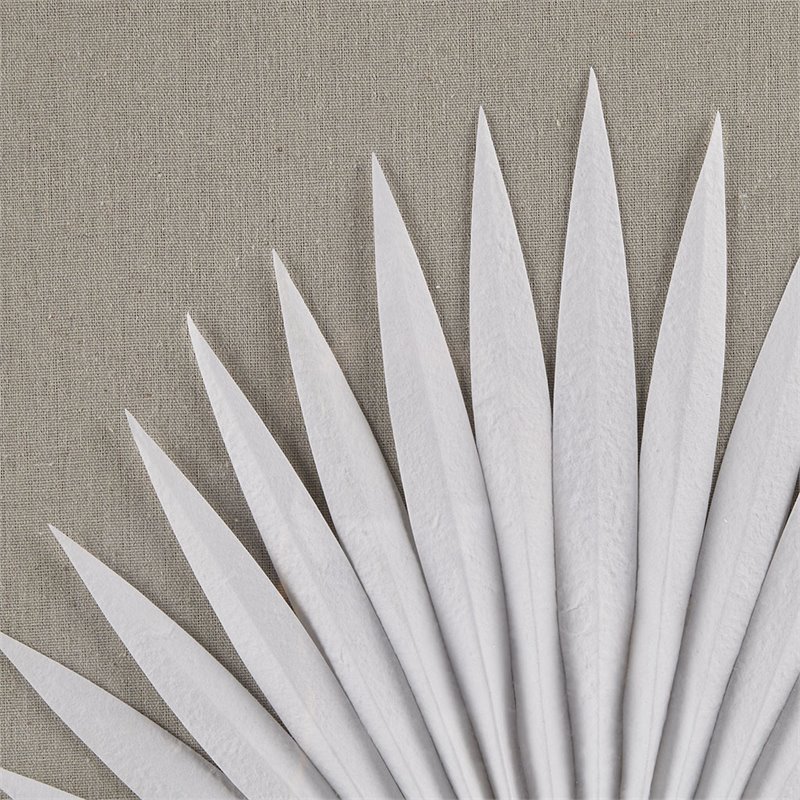 Pemberly Row 3-piece Palm Rice Paper Framed Shadow Box in Off White