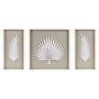 Pemberly Row 3-piece Palm Rice Paper Framed Shadow Box in Off White