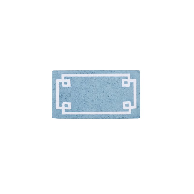 Pemberly Row 100 Percent Cotton Tufted Bath Rug in Blue Finish