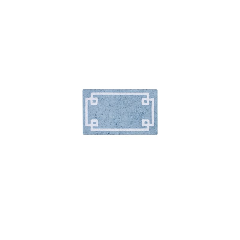 Pemberly Row 100 Percent Cotton Tufted Bath Rug in Blue Finish