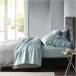 Pemberly Row 6-Piece Cotton Polyester Solid Sheet Set in Aqua Blue