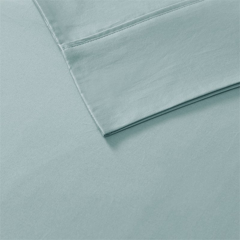 Pemberly Row 6-Piece Cotton Polyester Solid Sheet Set in Aqua Blue