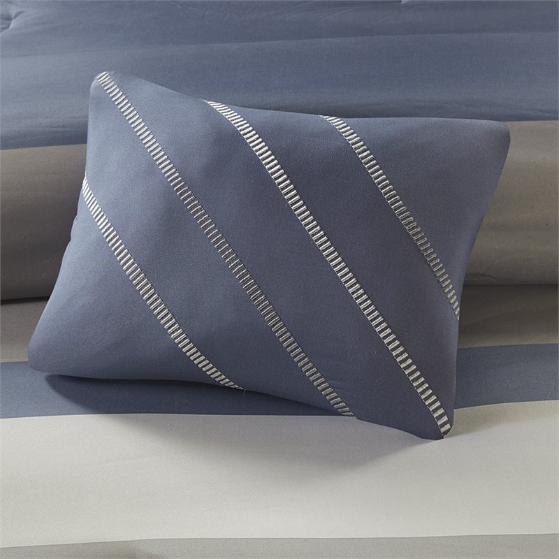 Pemberly Row 6-Piece Polyester Comforter and Sheet Set in Blue/Gray